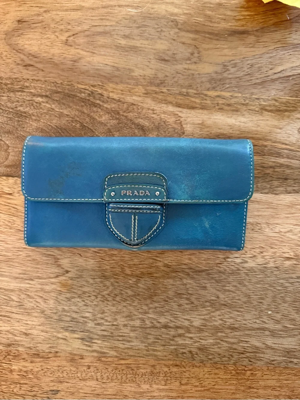 Prada Teal Blue Leather Women’s Wallet